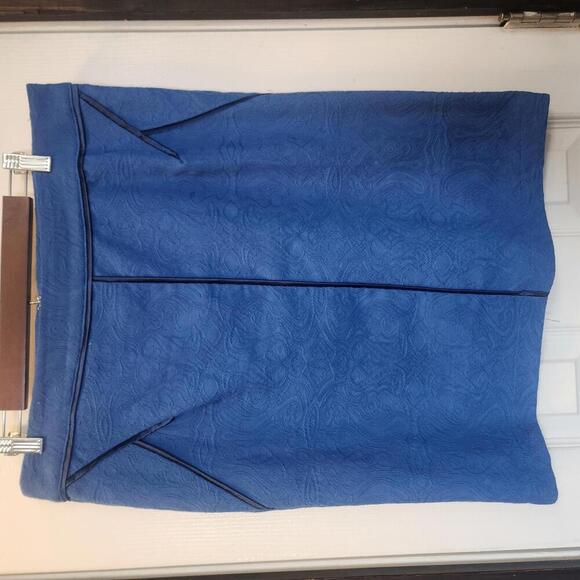 ROMY Royal Blue Floral Textured Pencil Skirt - Size Large - Picture 1 of 7